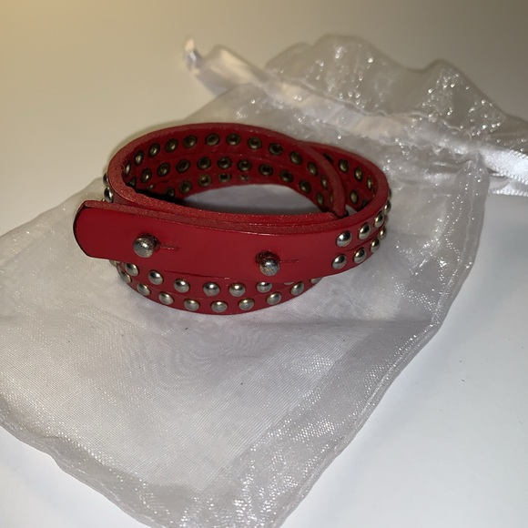 Leather Red Wrap Bracelet - Picture 2 of 2